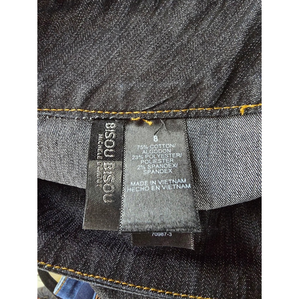 Bisou Bisou Michele Bohbot Dark Wash Denim Mermaid Maxi Skirt Size 8 Contrast - Picture 5 of 6